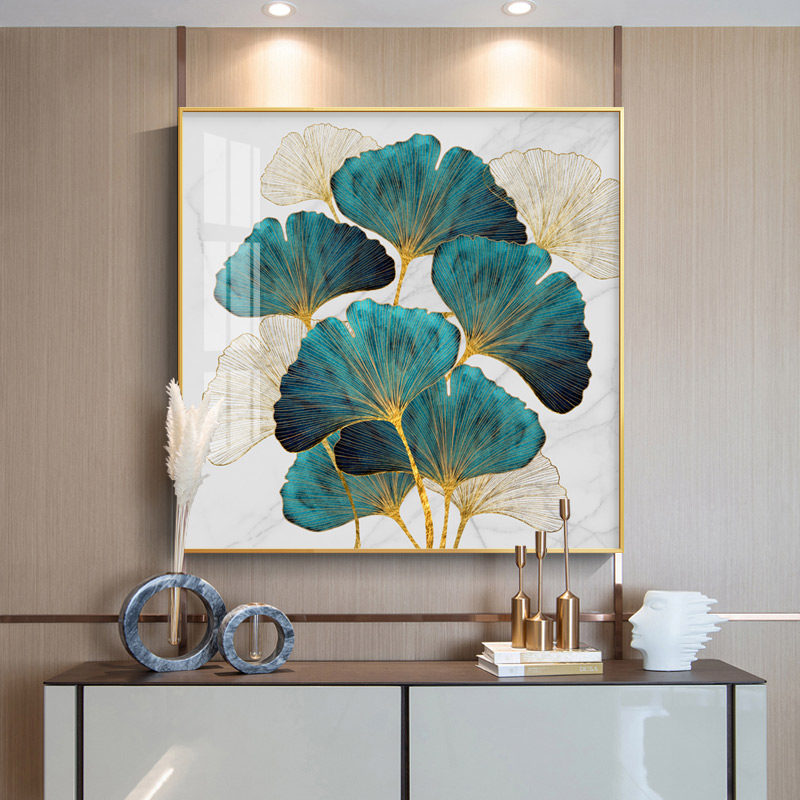 Crystal porcelain encrusted decorative painting Nordic dining room hanging painting modern simple bedroom aisle porch wall luxury living room mural