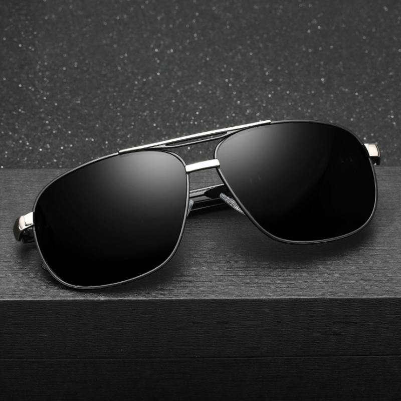 Square sunglasses men's driving special polarized glasses men's tide big face driving special glasses can be equipped with degrees of myopia sunglasses men