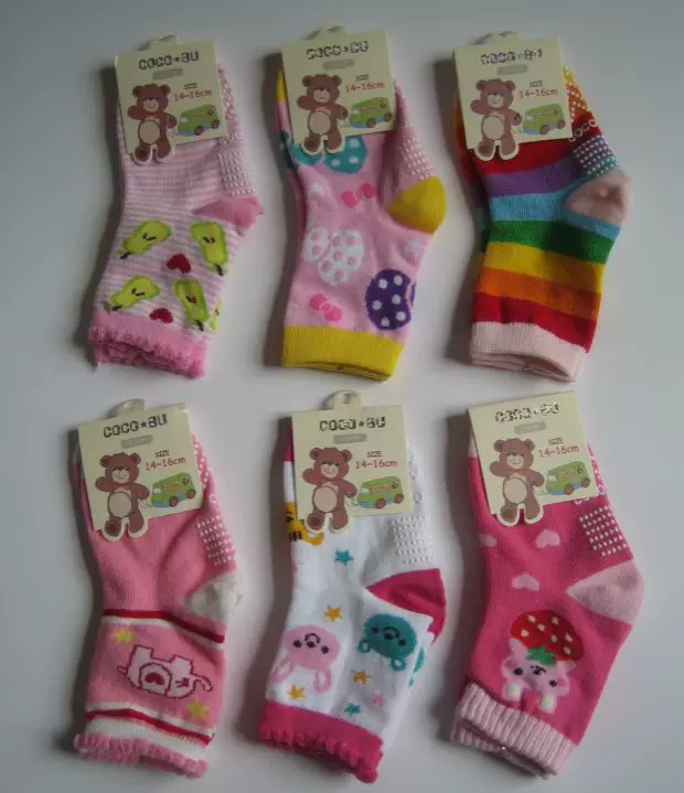 COCO*BU Cocoa/baby anti-slip socks 6-36 months cotton silicone floor socks toddler socks 6 pairs (2)