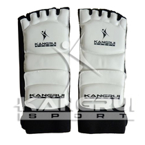 KT552 Taekwondo Foot Cover WTF Competition Foot Cover Faux Leather White Adult Kids Open Toe Conrad