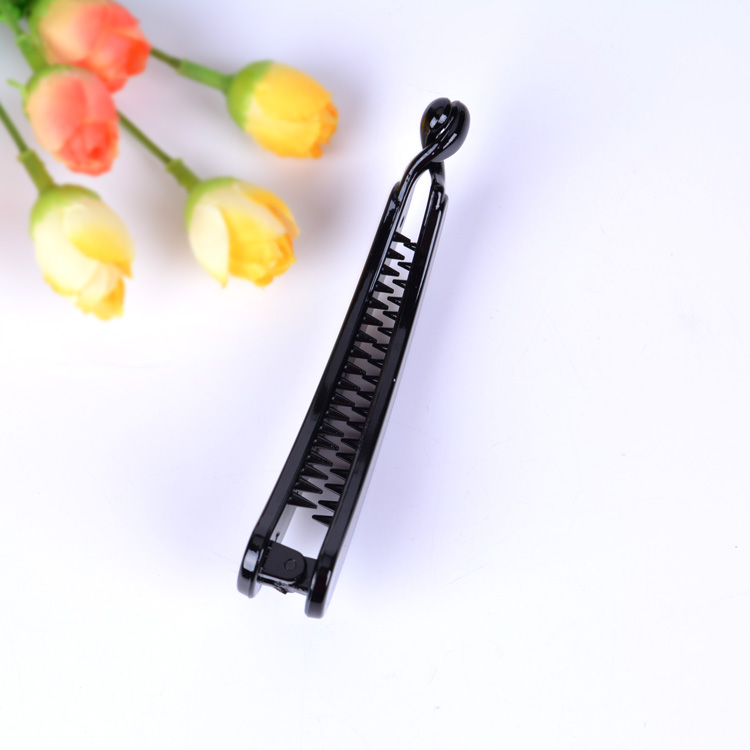 DIY Korean small black net version banana clip ponytail clip Simple no drill toothed ponytail hair clip Hair accessories twist clip