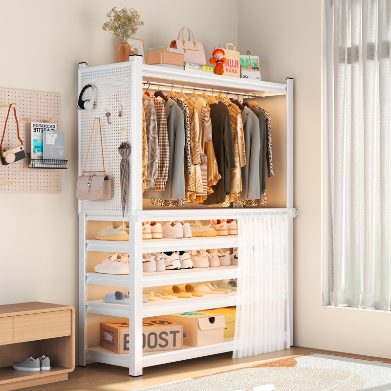 Household Steel Shoe Rack, Multi-Layer Floor-Standing Storage Rack, Iron Art Organizer, Entryway Shoe Cabinet Behind the Door