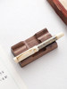 Walnut Solid Wood Pen Holder for Fountain Pens and Ballpoint Pens, Single or Double Pen Stand, Wooden Japanese-Style Simple Business Office Pen Rest, Display Stand, Ornament, Desktop Organizer
