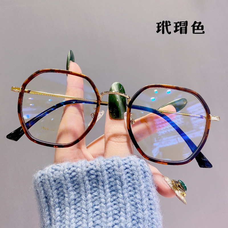 Short-sighted glasses female Korean version of the tide can be equipped with a degree of transparent plain face net red big round face thin ins style frame