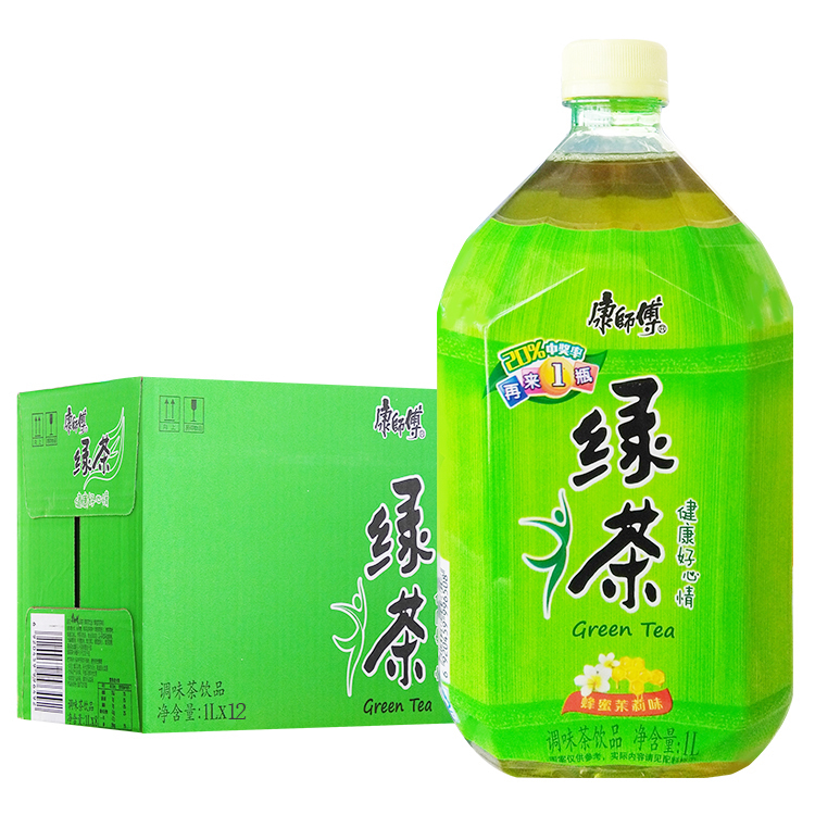 New goods Master Kang Green Tea 1L*12 bottles of honey jasmine large bottles of real-time tea drinks