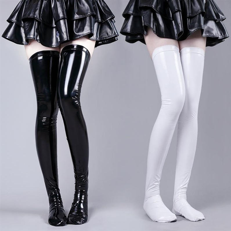 High-End Patent Leather Glossy Latex Over-The-Knee Socks, Cosplay Leather Stockings, Long Stockings, Sexy Thigh-High Socks, High Tube Socks for Women High-End Patent Leather Glossy Latex Over-The-Knee Socks, Cosplay Leather Stockings, Long Stockings, Sexy Thigh-High Socks, High Tube Socks for Women
