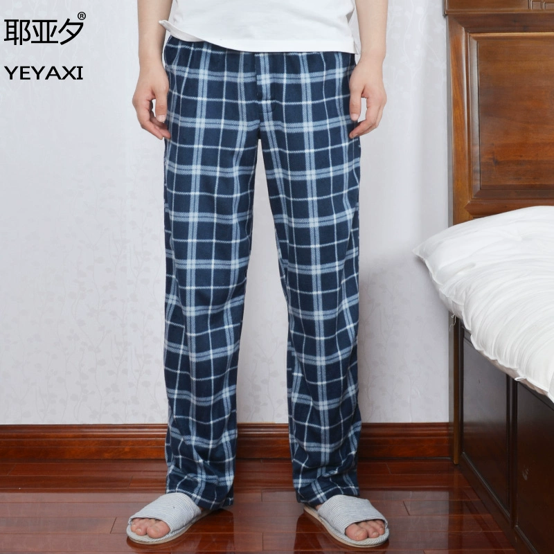 Tăng mẫu thu đông các mẫu quần âu và quần pyjama nam mập mặc nhà nhung mỏng size lớn dày dặn. Lỏng lẻo và dài - Quần tây