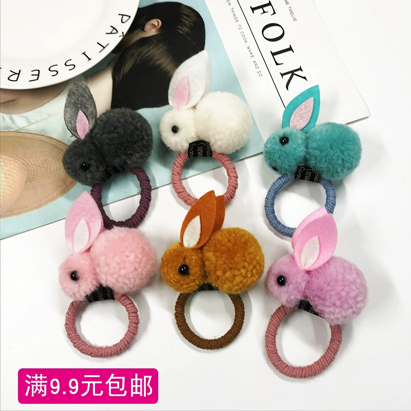 Nhỏ trắng thỏ dây tóc kẹp tóc hàn quốc gõ dễ thương lưới dây tóc đỏ trẻ em dễ thương vòng đeo tóc kẹp tóc nữ - Phụ kiện tóc