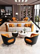 Office reception sofa coffee table combination home living room light luxury leisure sofa chair reception simple negotiation table and chair