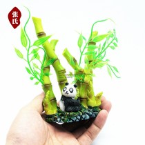 Fish tank landscaping Hotel supplies Plate decoration plate flower sushi ornaments Simulation bamboo plate decoration Panda bamboo forest two-color