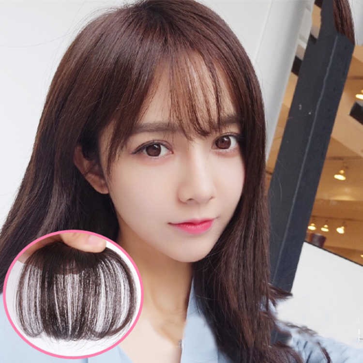 Eight characters French style air Liuhai Qiailiu Sea net red shaking sound the same section ultra-thin Qi-free Invisible Invisible Wig of the Sea-Sheet Woman