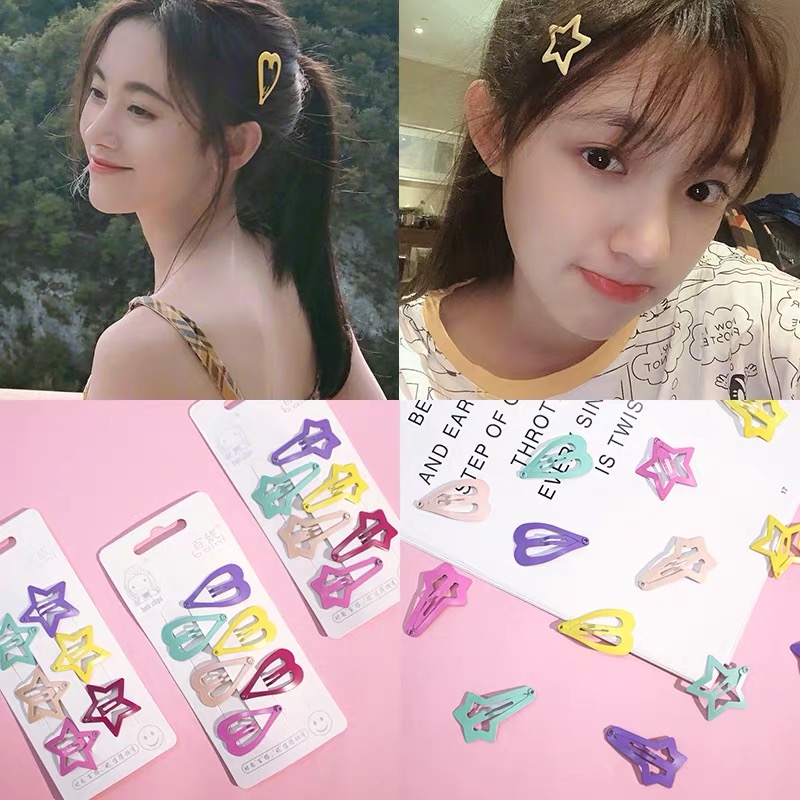 Lin Yuntong Stars Hairpin Hairpin BB clips Pins Net Red Cute Side Clip Girl Hair Clip clip Candy Color Head Accessories