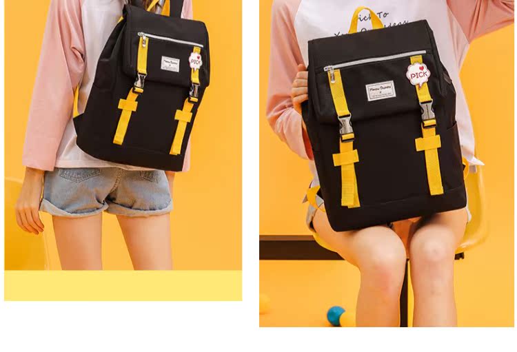 Meow Bunny túi nữ phiên bản tiếng Hàn của ba lô trường trung học cơ sở trường trung học cơ sở ba lô trường đại học túi máy tính dung lượng lớn - Ba lô balo laptop nữ