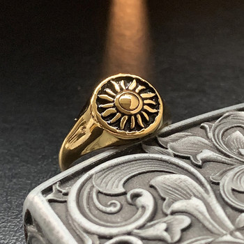 Sun-no. 4 little finger gold seal personalized tail ring
