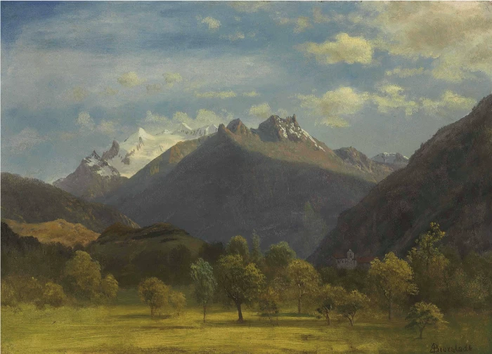 Albert Biеrt Biert Biert Bierstadt Реалистичная пейзажная масляная живопись материалы