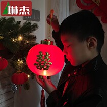 Linjie Luminous Plastic New Year Wedding Happy Character Lantern Wedding Celebration Little Bridegroom Children Hand Small Lantern Decorations