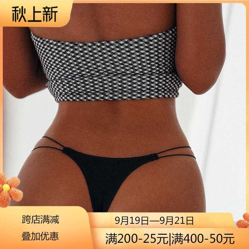 Fufeiger European and American sports sexy lace hollow ladies panties low waist cotton comfortable buttocks thong