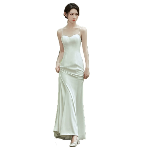 Ретро белое свадебное платье, сексуальное вечернее платье, французский стиль, подходит для подростков, с лямками