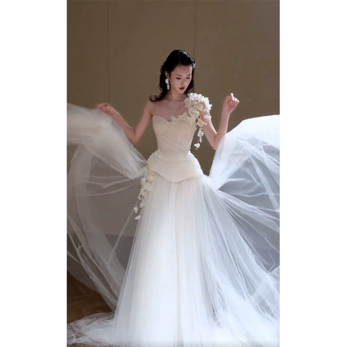 Кружевное свадебное платье для невесты, французский стиль, премиум класс, кружевное платье