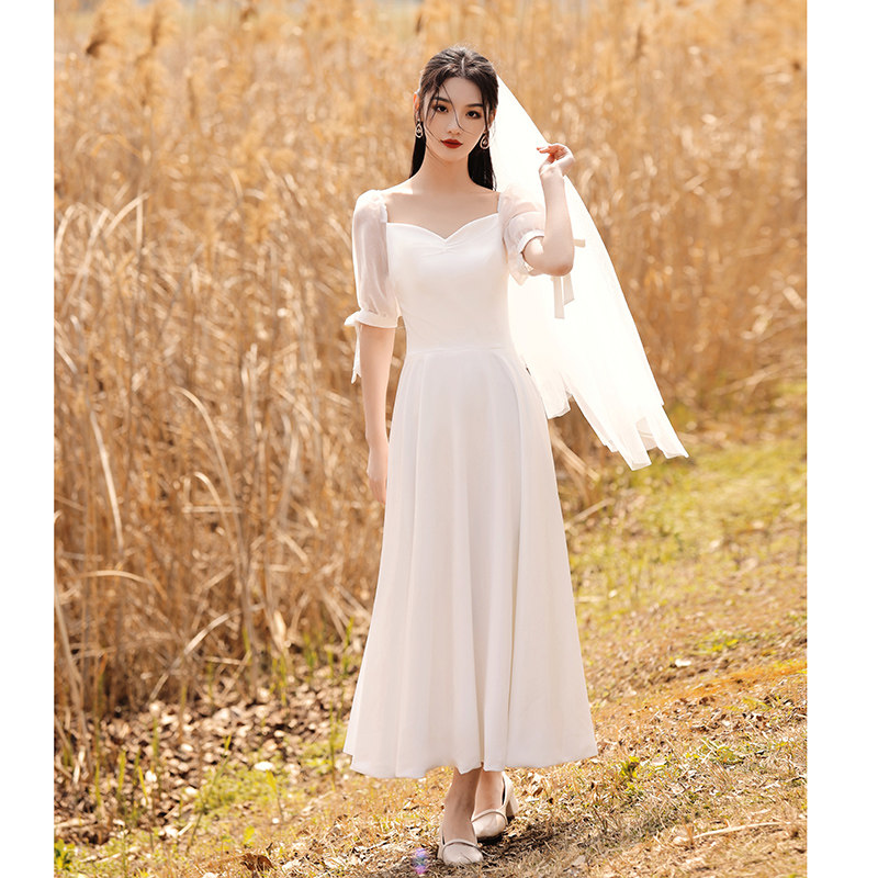 French Light Wedding Dress License Registers Little Man Daily Small Dress Bride Wedding Dress