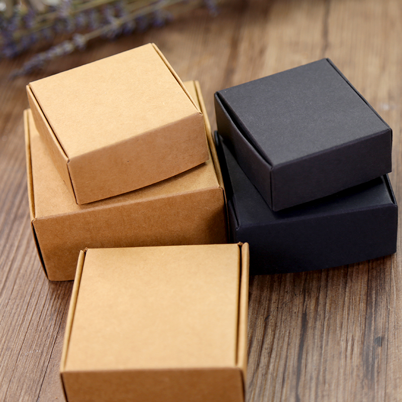 Rubber Stamp Packaging Kraft Paper Box Send Birthday Gift Wrapping Two Pieces Into Handmade Gift Gift Box