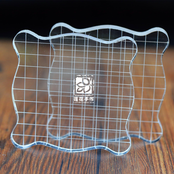 Rubber stamp transparent seal stamp color helper plexiglass high-quality crystal acrylic handle back panel
