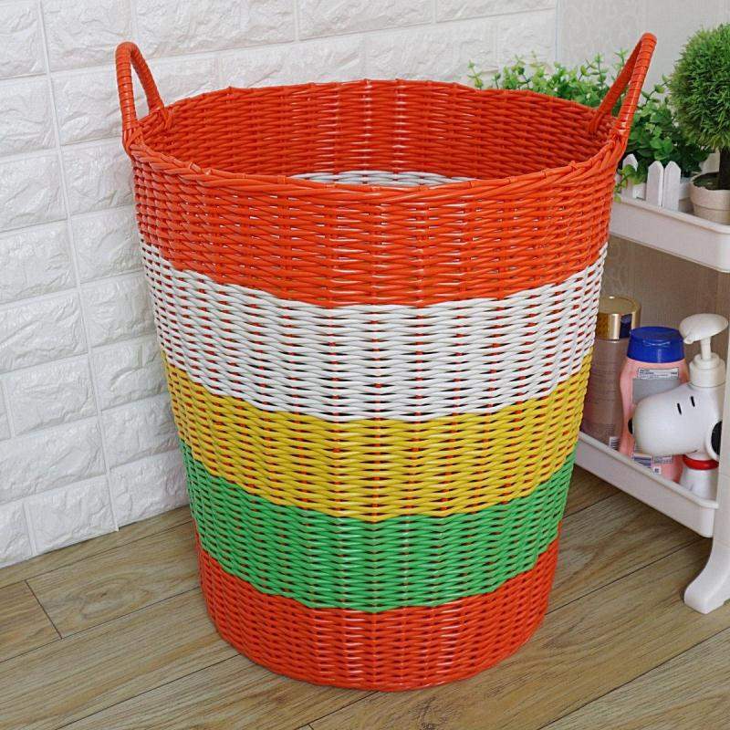 Household plastic bucket storage thick tube dirty clothes basket Basket for clothes Laundry basket Rattan dirty clothes basket basket toy