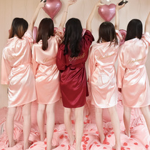 Wedding robe bridesmaid bridesmaid mate wedding photo sleeve dress ice dress large-yard dress