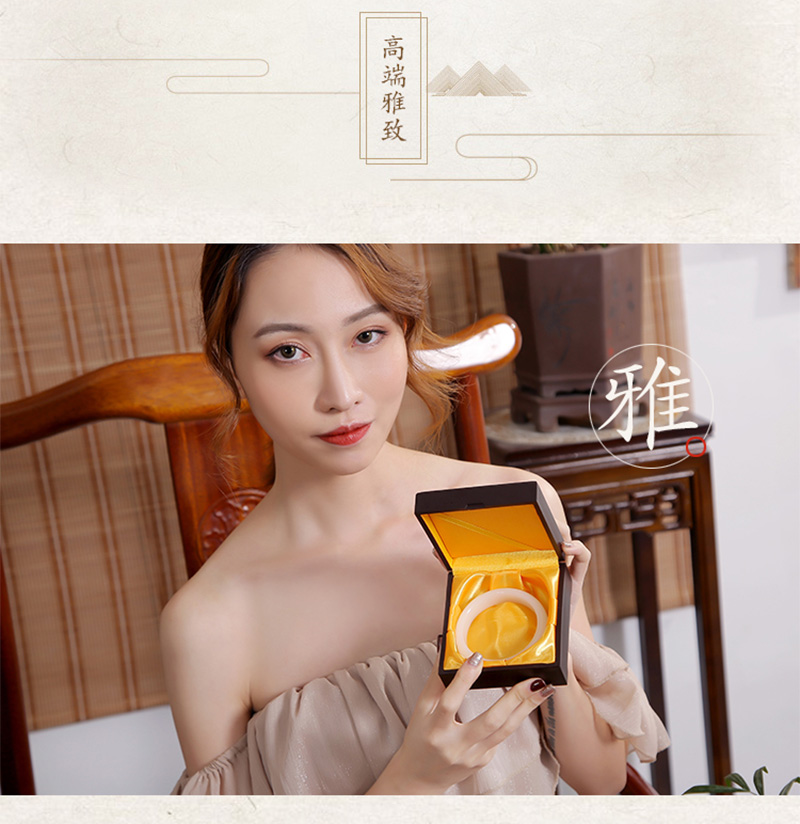 Vòng tay ngọc bích Tân Cương Hetian gửi mẹ tự nhiên ngọc cừu trắng ngọc vành đai giấy chứng nhận vàng ngọc bích vòng tay - Vòng đeo tay Cuff vòng tỳ hưu vàng