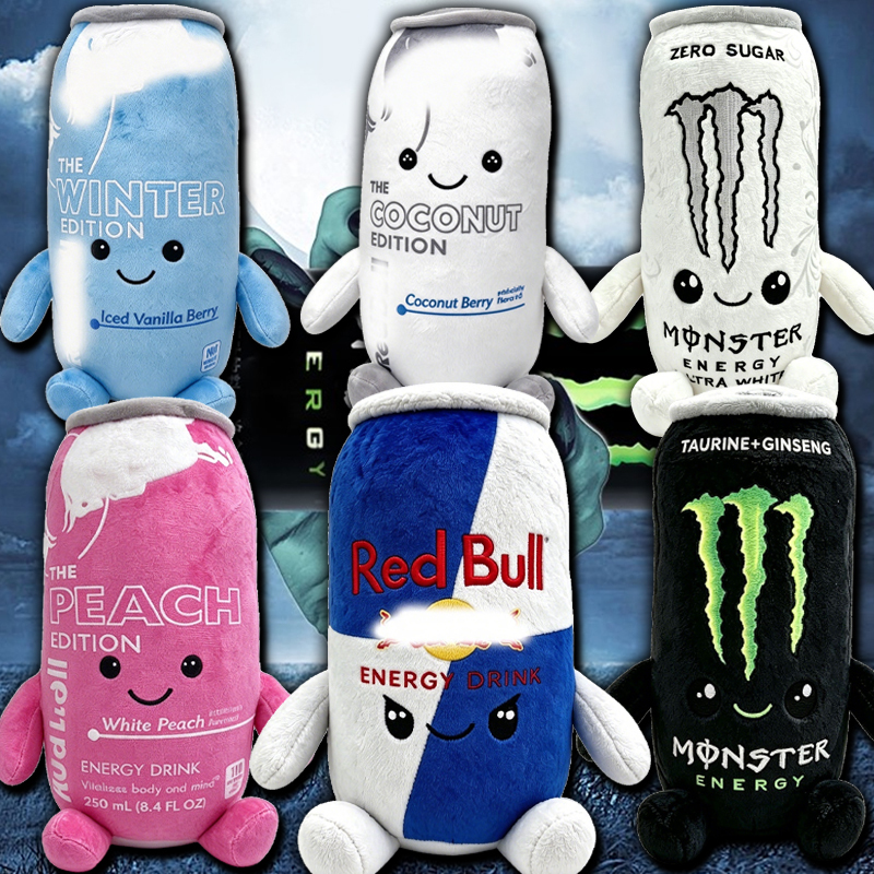 2026 New Thickened Short Plush Doll Cow Cow Magic Claw Plush Toy Energy Drink Can Male and Female Trendy Toy Figure