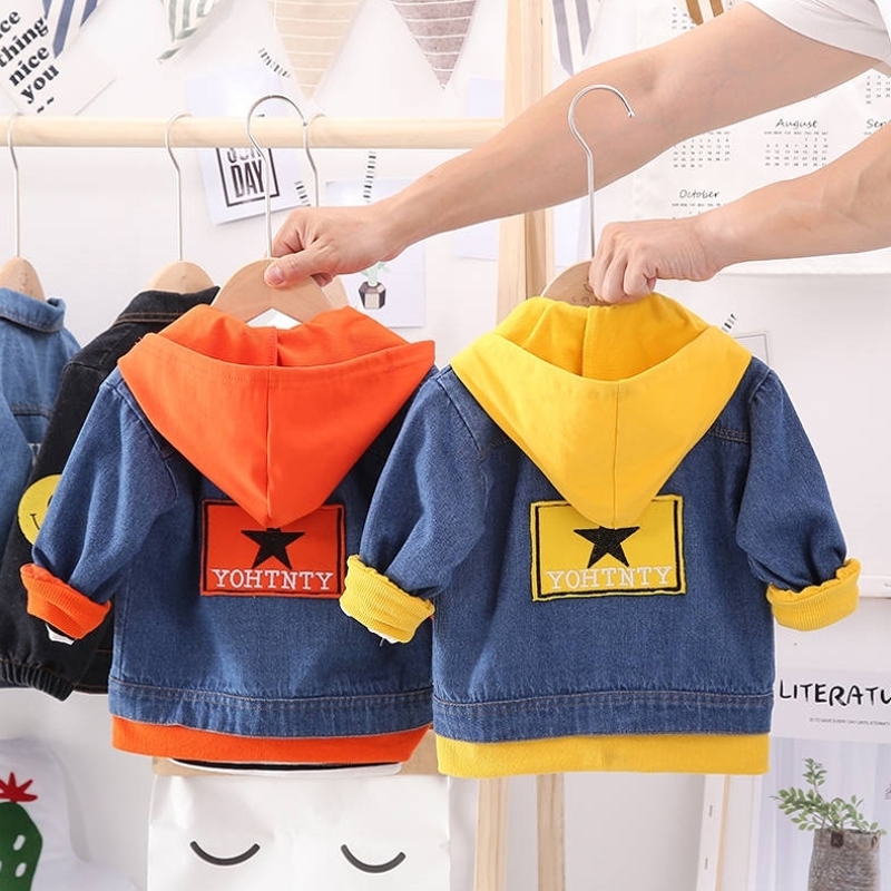 Chàng trai denim jacket mùa xuân và mùa thu Hàn Quốc phiên bản 2 không khí áo khoác nữ mùa thu quần áo trẻ em trẻ em trẻ em nam 1-4 tuổi.