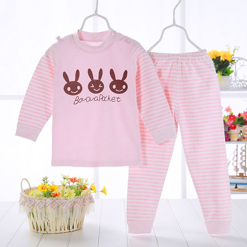 Thu childrens màu bông đồ lót bộ trẻ sơ sinh mới nam và nữ báu ấm childrens mùa thu đồ ngủ quần cotton quần áo.