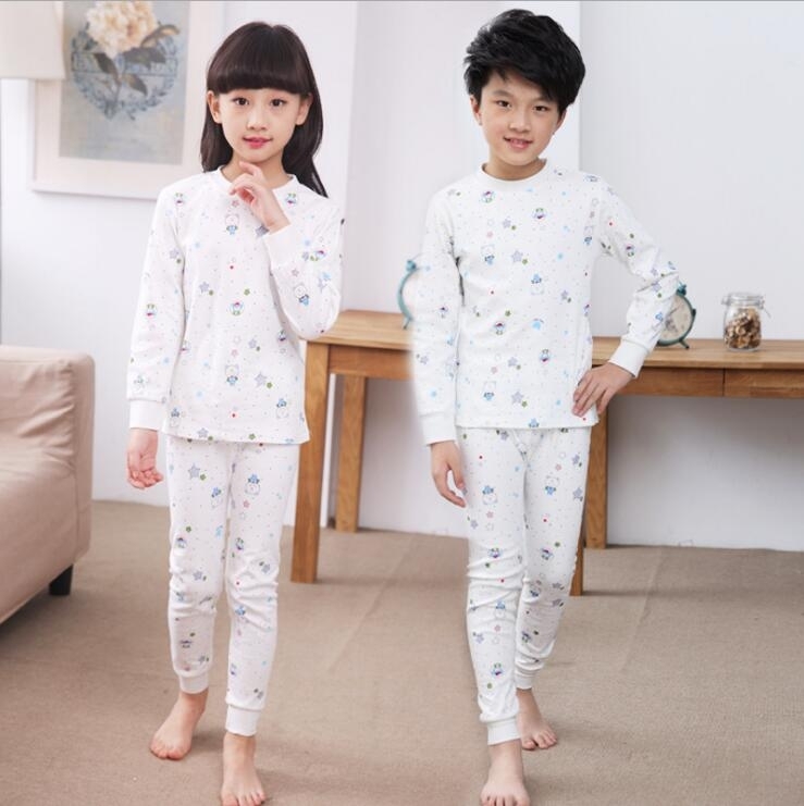 Trẻ em bộ đồ lót chàng trai mùa thu quần quần áo mùa thu thiết cotton 100áo len bông ở trẻ em lớn dây quần dòng.