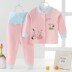 Thu cardigan quần áo bộ đồ lót baby baby tinh khiết bông eo cao bảo vệ bụng mùa thu quần hai mảnh bộ. 