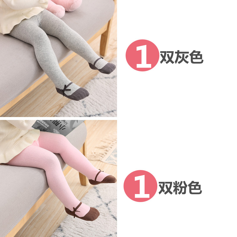 Bé pantyhose Xuân Thu trẻ em bông dính liền vớ mùa thu và mùa đông childrens trẻ nhỏ xà cạp bé mỏng.