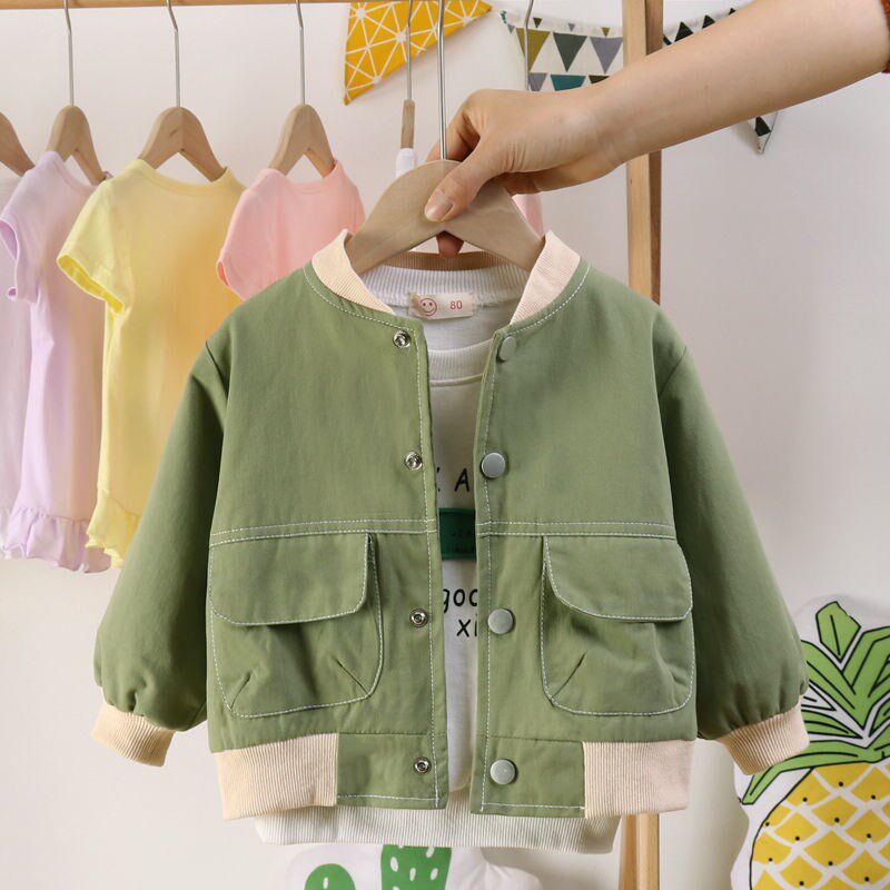 Boy Foreign Pie Jacket 2021 Spring Autumn Clothing New Korean Version Baby Casual Jacket Children 100 hitch Handsome Tide Blouse