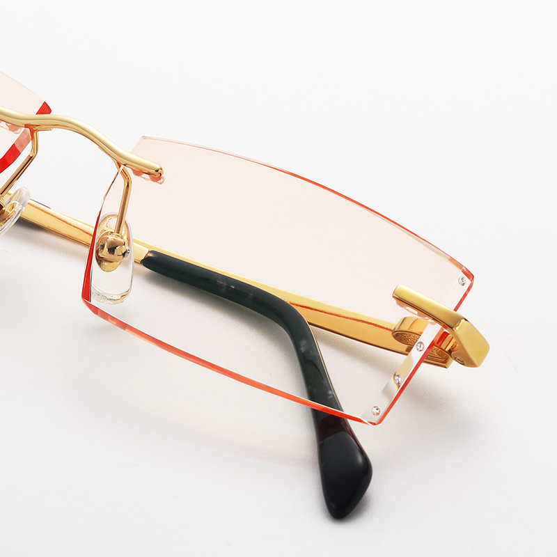 Matching Myopia spectacle frame No frame Spectacle Frame Pure Titanium Ultra Light No Screw Inlaid Diamond Cut Edge Finished Male Progressive Change