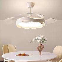 Cream style restaurant chandelier invisible fan light 2024 new high-end electric fan light living room bedroom ceiling fan light