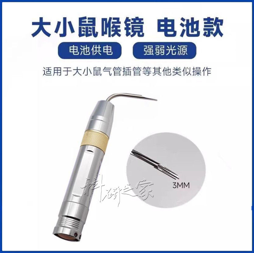 大鼠小鼠喉镜 小动物麻醉咽喉镜 气管插管给药管 老鼠光纤管喉灯