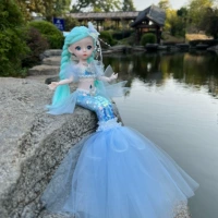 Музыка свет+маленькая русалка синяя [около 15 см]