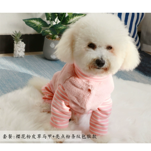 Осень и зимняя плюшевая собака Bichon Bear с бархатной четвероногой одеждой суки