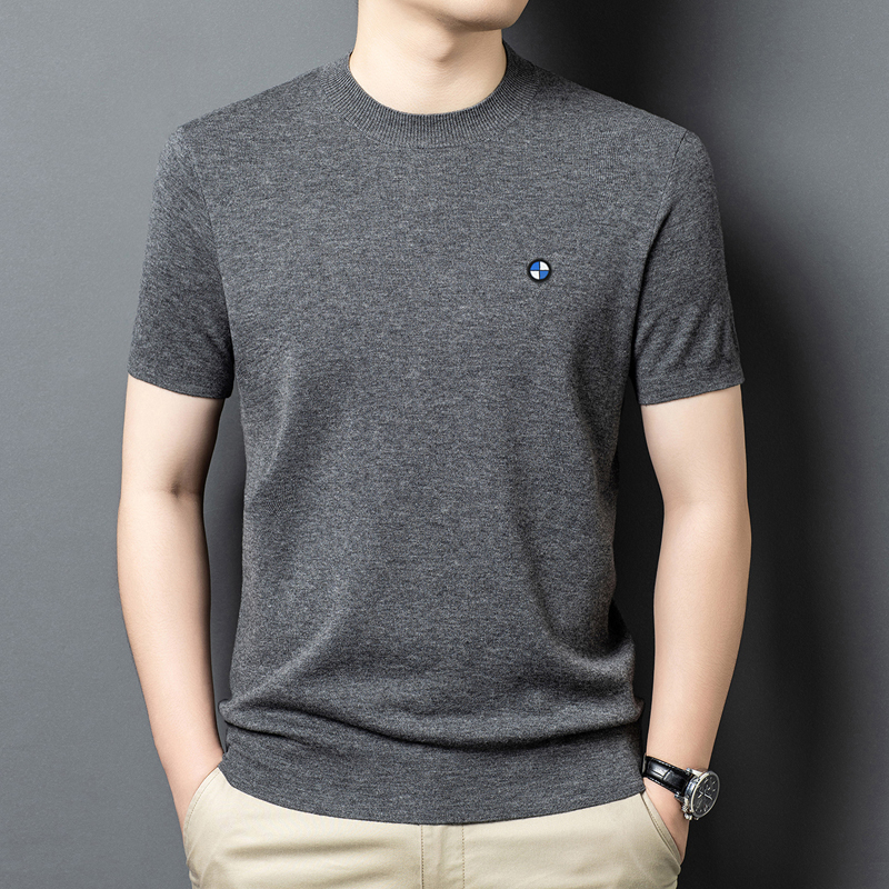 Bmw Short-Sleeved T-Shirt for Men, Winter European and American Style, Fashionable Round-Neck Knitted Base Shirt, Young and Middle-Aged Wool Casual Sweater Bmw Short-Sleeved T-Shirt for Men, Winter European and American Style, Fashionable Round-Neck Knitted Base Shirt, Young and Middle-Aged Wool Casual Sweater