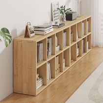 All solid wood bookshelf storage rack floor-to-ceiling wall combination lattice cabinet living room pine storage storage low home bookcase