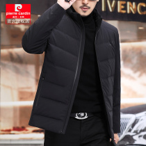 Pilkadan winter mens new middle-aged mens down jacket short business casual stand-up collar fur collar jacket