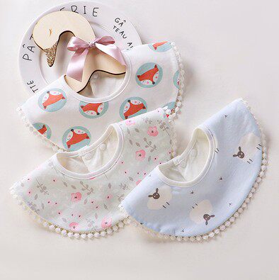 Saliva towel baby 360 degree rotation widening male and female baby cute waterproof Nordic petal Japanese and Korean bib bib