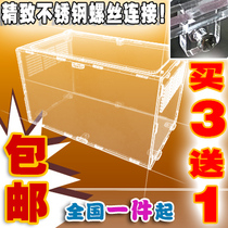 Medium horizontal horizontal reptile box 25x15x15 snail Gonggong lizard Spider high permeability acrylic feeding box incubator
