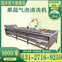  Commercial vegetable washing machine Passion fruit sugar orange fruit and vegetable bubble cleaning machine pepper small chives net vegetable processing line