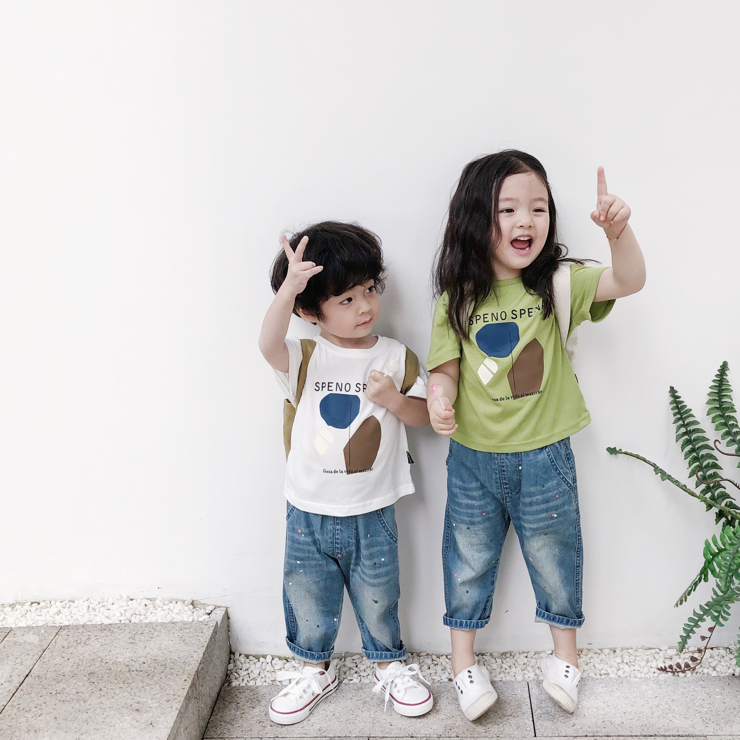 21 Korean children's clothing summer boys and girls cotton half-sleeved tops short-sleeved T-shirts children's loose and simple Western style