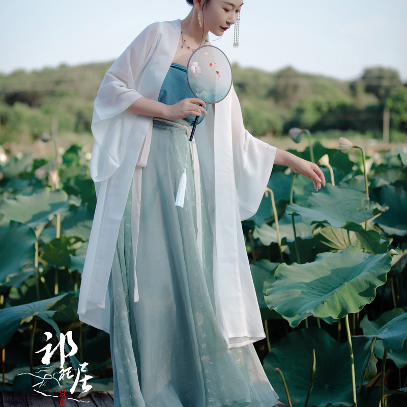 Changganyi Long Gown/Cheongsam/Qi Rijue Hanfu Solid Color Rain Silk Cotton Song Dynasty Style Daily Spring and Summer Restored Women's Clothing 14 Colors