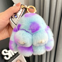 Небесно-голубой леопардовый цвет (из меха кролика рекс) 10см